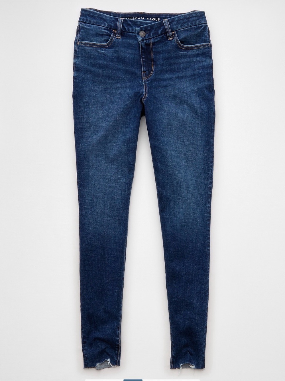 American Eagle Outfitters Dark Blue Curvy High-Rise Jegging - 14 Extra Short